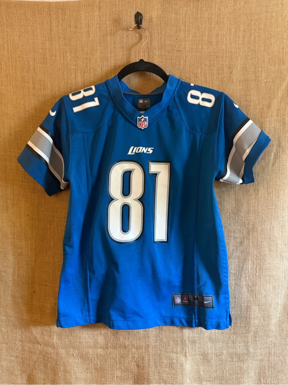 Nike Kids Detroit Lions #81 Royal Blue Football Jersey